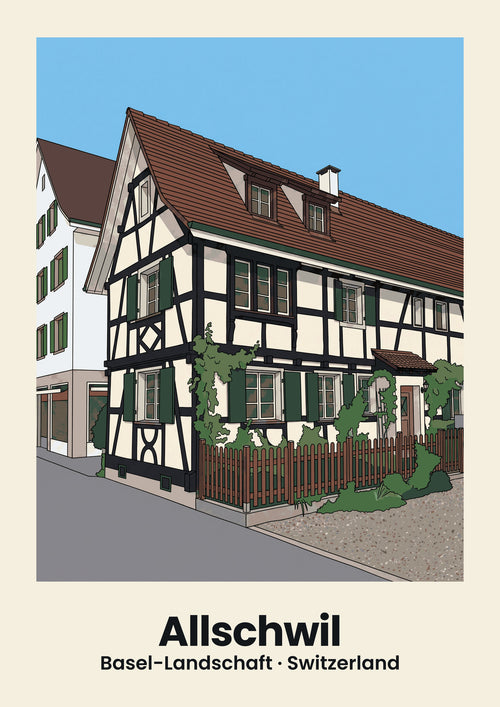 Allschwil — Sundgau timber-framed houses poster