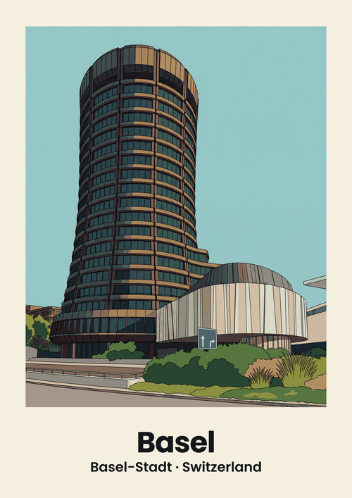 Basel — BIZ-Turm poster