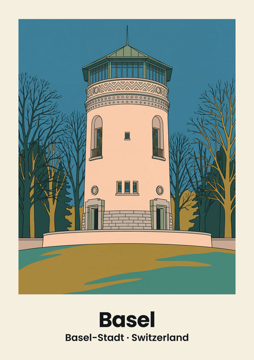 Basel — Wasserturm Bruderholz poster