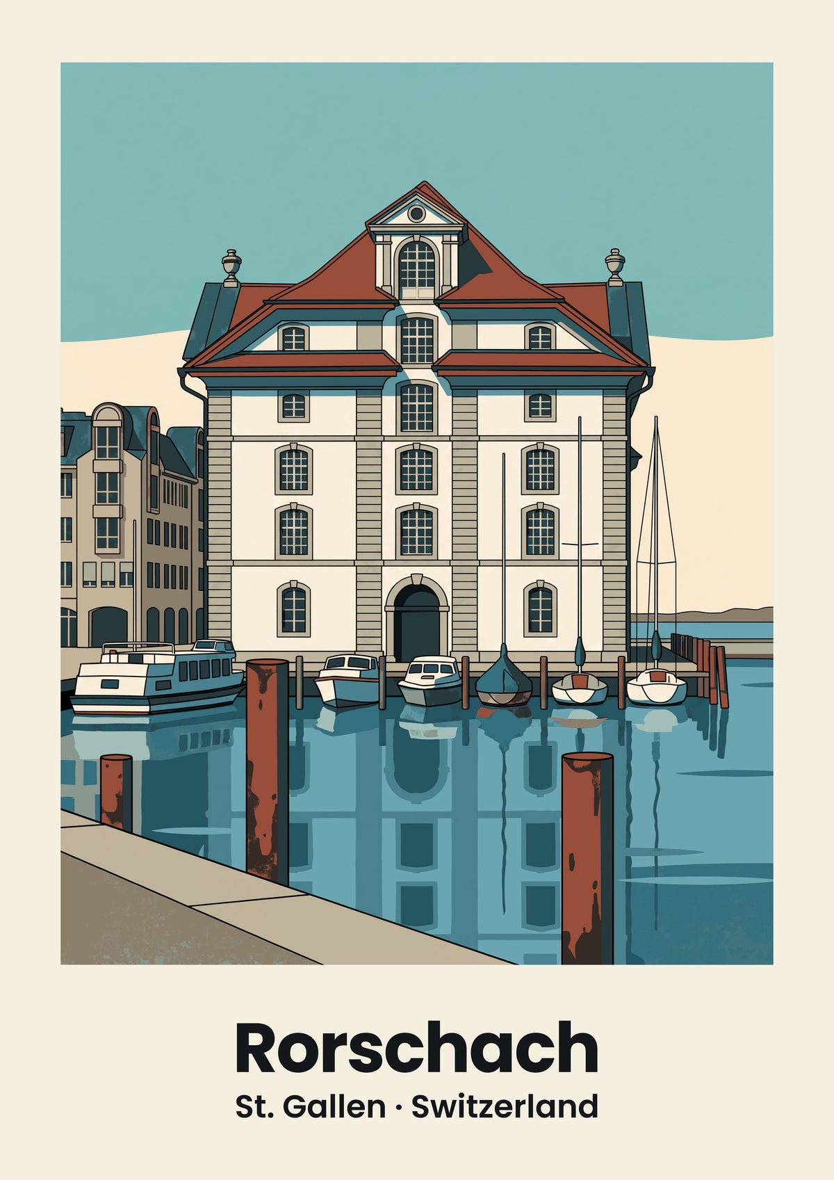 Rorschach Poster — Kornhaus, flache Illustration